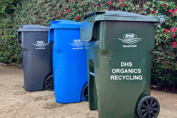 3 waste and recycling containers